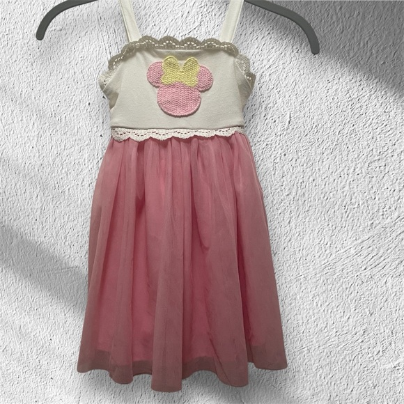 Disney Other - Disney Minnie Mouse Cream and Pink Sleeveless Spaghetti Strap Sundress